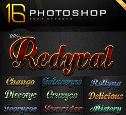 PS图层样式－16个金属质感文本：16 Photoshop Text Effect Styles GO.5